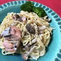 伊達こまち's cooksnap of when they made 鮭とベーコンとしめじのクリームパスタ.