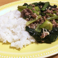 ビビ♡'s cooksnap of when they made 簡単一人分☆小松菜と挽肉のあんかけ丼.