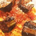 クックAO9SE9☆'s cooksnap of when they made 揚げナスとベーコンのトマトソース♪パスタ.