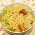 youtapapa's cooksnap of when they made ブロックベーコンと枝豆の炊き込みご飯.