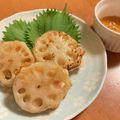 ★りなんち★'s cooksnap of when they made エビのレンコンはさみ焼き☆ピリ辛だれ.