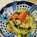 kazunaring's cooksnap of when they made キャベツとおくらのおかか胡麻和え.