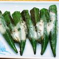 プルンバゴ's cooksnap of when they made オクラのカリカリとろーりチーズ焼き.