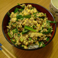 lumicochan's cooksnap of when they made 簡単！ひき肉とニラの卵とじ丼♫♬.