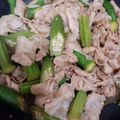 ☆ミーハー☆'s cooksnap of when they made 豚バラとオクラ のにんにく炒め.