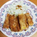 クッキングかぁ♡'s cooksnap of when they made 薄切り肉と高野豆腐で☆スティックとんかつ.