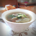 inyako's cooksnap of when they made 簡単！　小松菜と　きのこの　中華スープ♪.