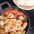 akiyuママ's cooksnap of when they made 簡単！スキレットでエビのアヒージョ☆.