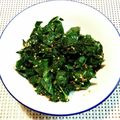 ペキのリリー's cooksnap of when they made ごま油香る♪モロヘイヤのポン酢和え.