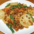 vabochan's cooksnap of when they made レンコンと挽き肉の炒め物.