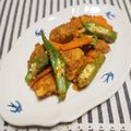 バカリャウ's cooksnap of when they made タンドリーチキン＋オクラ♪簡単野菜炒め.