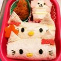 amylis's cooksnap of when they made ＊キャラ弁＊キティちゃんサンドイッチ♡.