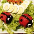SakuranboX's cooksnap of when they made 可愛いトマトのてんとう虫＊サラダのデコに.