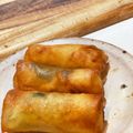 西＊絵子's cooksnap of when they made 大葉＆チーズ入り♪梅マヨささみ春巻.