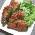 ♡七海母♡'s cooksnap of when they made 鳥ひき肉でピーマンの肉詰め.