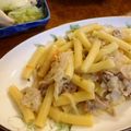 Yaneo's cooksnap of when they made ランチに！豚こまとトマトのパスタ.