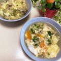 kpえもん♪'s cooksnap of when they made ふわふわ卵の豆苗スープ.