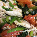 shan0625's cooksnap of when they made 豚ばらとトマトとほうれん草の炒め物.