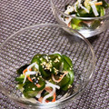 ☆あいちゃん's cooksnap of when they made 簡単にきゅうりとかにかまとわかめがり和え.