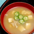ルぴあ's cooksnap of when they made ☆オクラとエノキのお味噌汁☆.