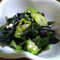 ひっこ's cooksnap of when they made 金時草とオクラの酢の物.