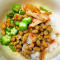 azbjbn's cooksnap of when they made オクラと大根おろしのキムチ納豆和え.