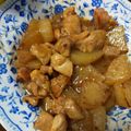 1072gou's cooksnap of when they made 豚の角煮♡リメイク♡大根と鶏肉の炒め煮.
