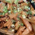 laiying's cooksnap of when they made 材料2つ　大根と豚こまのニンニク味噌炒め.