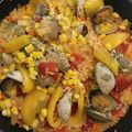 ホワイトチョコ☆'s cooksnap of when they made トマト缶でシーフードミックスパエリア.