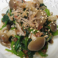 まぁじ's cooksnap of when they made ほうれん草＆しめじの梅かつお和え.
