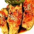 Rebeccari's cooksnap of when they made ピーマンの肉詰め☆照り焼き☆鶏ひき肉.
