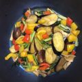 クックZFKRE9☆'s cooksnap of when they made パプリカとナスとアスパラの甘酢炒め.