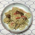 おはなすき's cooksnap of when they made レンコンと椎茸・カニカマのごまあえ♪.
