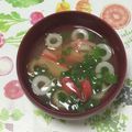 おはなすき's cooksnap of when they made 今度は！カニかま★みそ汁！.