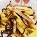 K's cooksnap of when they made じゃが芋とちくわの塩昆布ぺぺロンチーノ.