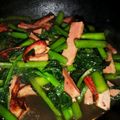 クックVNZV99☆'s cooksnap of when they made つるむらさきとベーコンのピリ辛中華炒め.