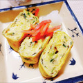 ＪＵＮちゃン's cooksnap of when they made 茗荷としそ入りの出汁巻き風玉子焼き.