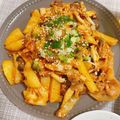 ＊＊めろん＊＊'s cooksnap of when they made 豚バラとじゃがいものキムチ炒め.