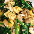 ポムポムリエ's cooksnap of when they made ほうれん草と豚肉としめじの卵とじ.
