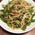 ＊もぐたん＊'s cooksnap of when they made もやし・豚挽肉・ピーマンのごま醤油炒め。.