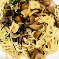 67luna's cooksnap of when they made なめことひじきとベーコンの和風スパゲティ.