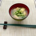 FGO☆'s cooksnap of when they made 豆苗と油揚げの味噌汁.