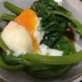 葉月優希's cooksnap of when they made つるむらさきのおひたし温玉乗せ.