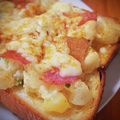 ｅｋ４'s cooksnap of when they made ★ポテサラベーコンのカレー風味トースト★.
