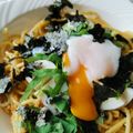 クックXCYSK0☆'s cooksnap of when they made 紫蘇と鮭フレークの温卵バジル風パスタ.