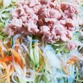 虹色にこり沖縄's cooksnap of when they made 春雨サラダ♪が主食の日！揚げ物付.
