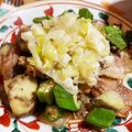 クック219VGU☆'s cooksnap of when they made 夏☆なすオクラ豚ばら焼き肉～ねぎ塩だれ～.