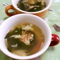 赤い電話's cooksnap of when they made カニカマたまごワカメスープ.