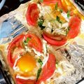 seacomet's cooksnap of when they made 簡単油揚げピザ！トマトにんにくビスマルク.