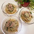 kpえもん♪'s cooksnap of when they made 付け合わせに！ツナと胡瓜の胡麻サラスパ.